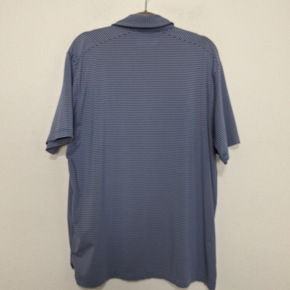 Under Armour Gorpcore HeatGear Men’s Blue Gray Striped Polo Shirt Size Large - Picture 6 of 11